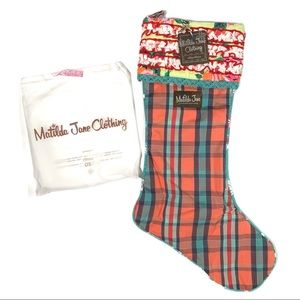 Matilda Jane Once Upon A Time Plaid Christmas Stocking Holidays NEW Multicolor